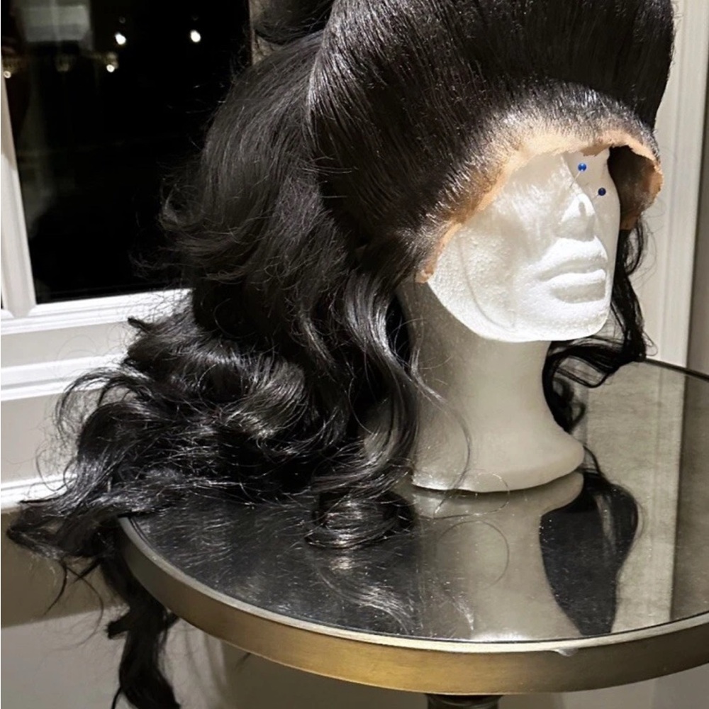 The Nanny Fran Fine Lace front Black Wig Costume